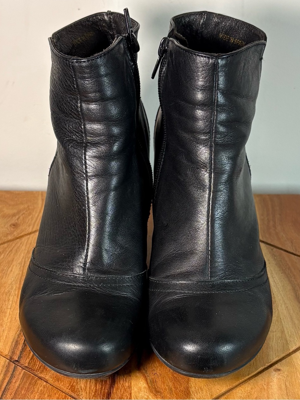 Miz Mooz Women's Black Leather Ankle Boots - made in Spain